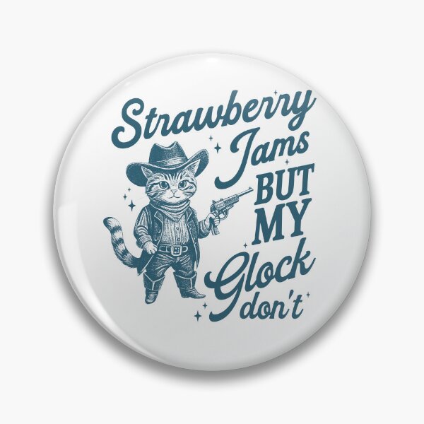 Item preview, Strawberry Jams But My Glock Don't Vintage Style Shirt, Funny Cat Meme Shirt, Funny Cowboy Cat Shirt, Weirdcore designed and sold by Rosqzz.
