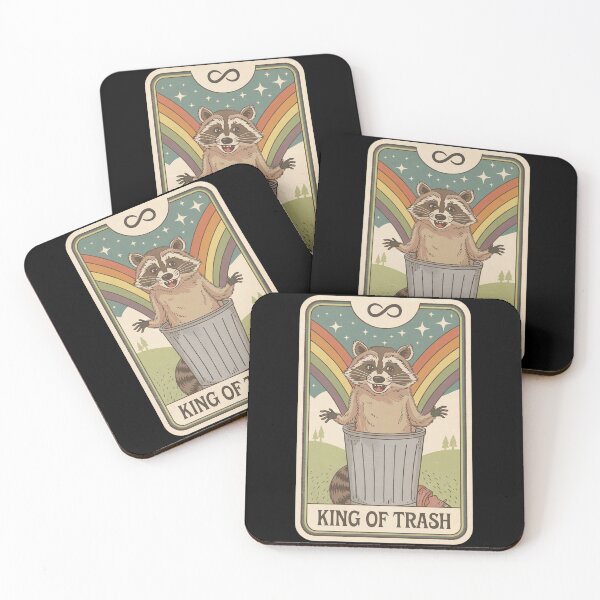 Item preview, King of Trash Raccoon Tarot Card designed and sold by Anniebuh.