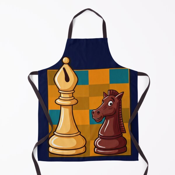 Item preview, Fun Cartoon Chess Pieces – Bishop and Knight on Checkered Board designed and sold by Tamarage.