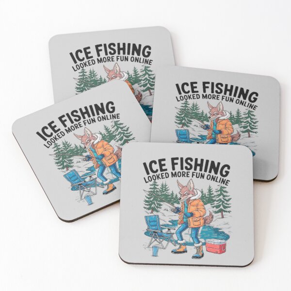 Item preview, Funny Fox Ice Fishing Cartoon Design for Winter Lovers designed and sold by love3617.