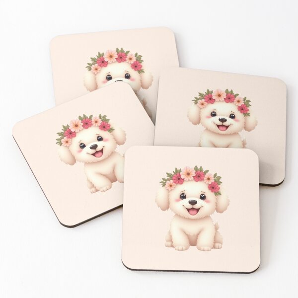 Item preview, Baby Maltipoo wearing floral crown designed and sold by Nolan6.