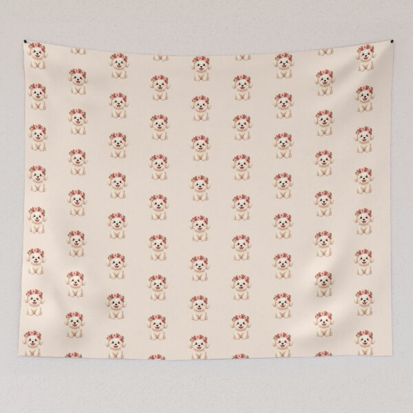 Item preview, Baby Maltipoo wearing floral crown designed and sold by Nolan6.