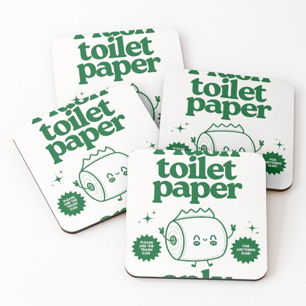 Item preview, Flush Toilet Paper Only Poster – Cute Bathroom Sign with Monochrome Trendy Cartoon Design designed and sold by soupbreakfast.