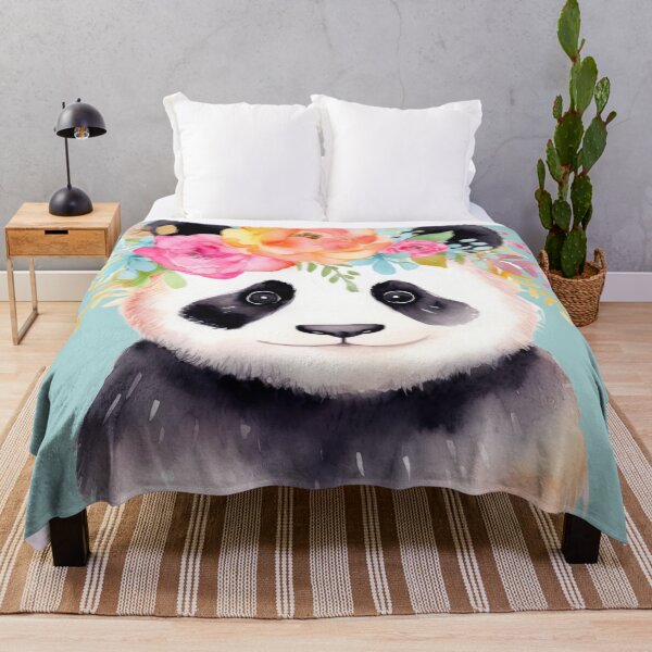 Item preview, Floral Panda Watercolor Art designed and sold by Pines & Starlight.