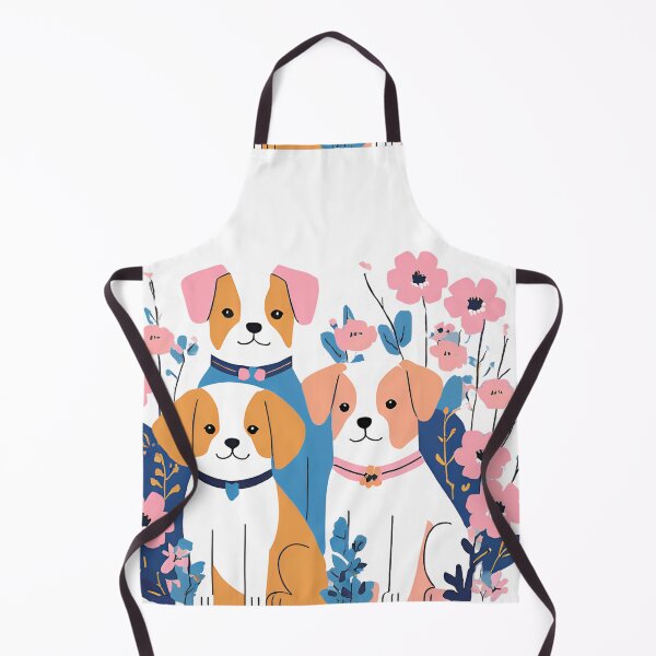 Item preview, 3 Dogs and Flowers Color Cute Print designed and sold by stxaris.