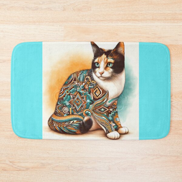 Item preview, Calico Cat Artistic Rendering with Native American Influence designed and sold by CattyCornerPOD.