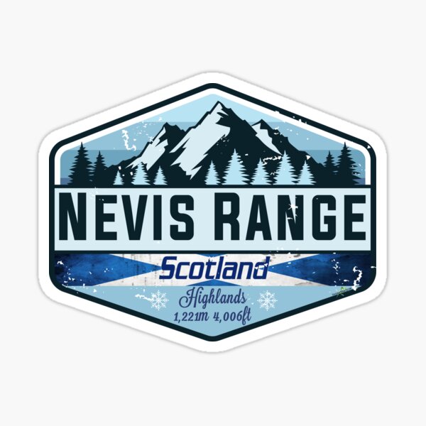 Item preview, Nevis Range Scotland UK Ski Sticker T-Shirt 01 designed and sold by OuterShellUK.