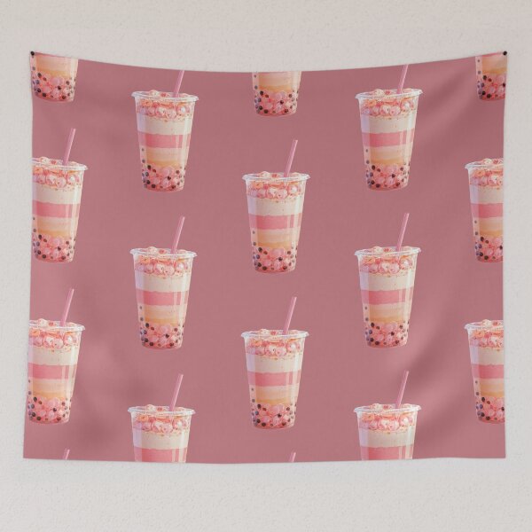 Item preview, Strawberries and Cream Boba Drink designed and sold by CriaCreative.