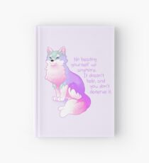 "No Beating Yourself Up Anymore" Pastel Rainbow Doggo Hardcover Journal