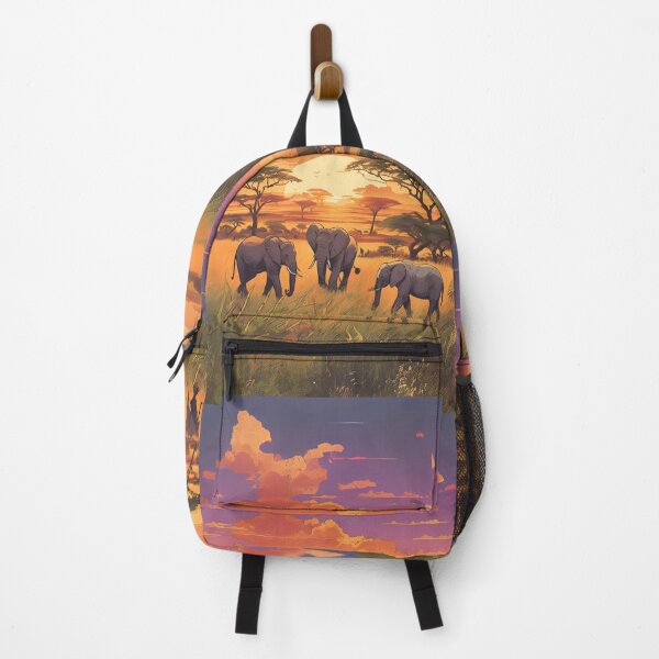 Item preview, Safari Print Exotic Elephants Giraffes Wildlife Adventure designed and sold by stxaris.