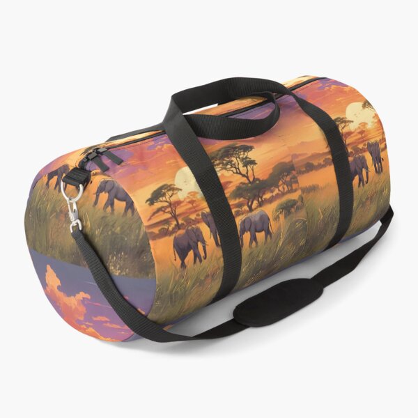 Item preview, Safari Print Exotic Elephants Giraffes Wildlife Adventure designed and sold by stxaris.