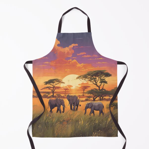 Item preview, Safari Print Exotic Elephants Giraffes Wildlife Adventure designed and sold by stxaris.