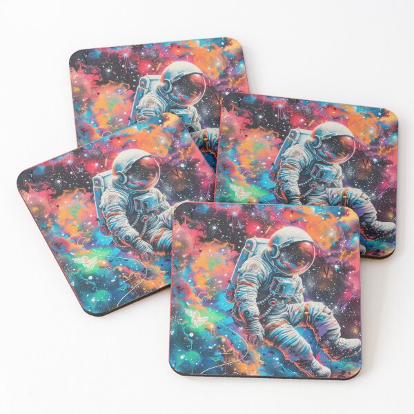 Item preview, Astronaut Floating in Vibrant Graffiti Galaxy Art designed and sold by ToudouDesign.