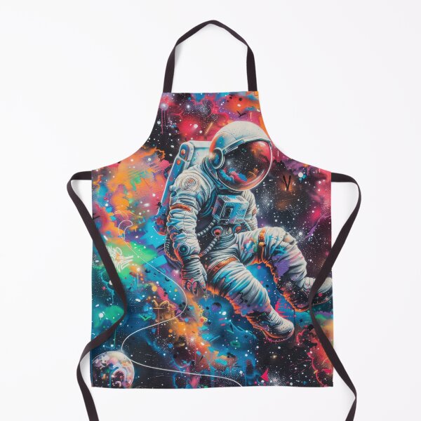 Artikelvorschau, Astronaut schwebt in lebendiger Graffiti-Galaxiekunst entworfen und verkauft von ToudouDesign.