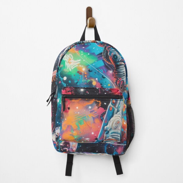 Item preview, Astronaut Floating in Vibrant Graffiti Galaxy Art designed and sold by ToudouDesign.