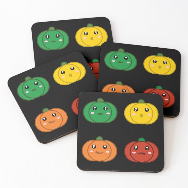 Item preview, Cute Colorful Kawaii Pumpkins | Halloween Fall Decor with Unique Facial Expressions designed and sold by Sunserize Designs.