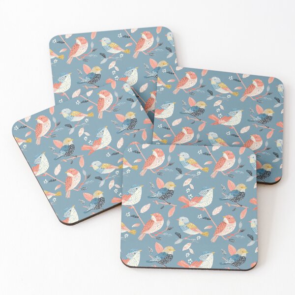 Item preview, Pinkish blue sweet birds illustration designed and sold by DaisyMarroquin.