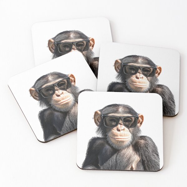 Item preview, Funny cool Chimpanzee wearing sunglasses designed and sold by LazyOwlStore.