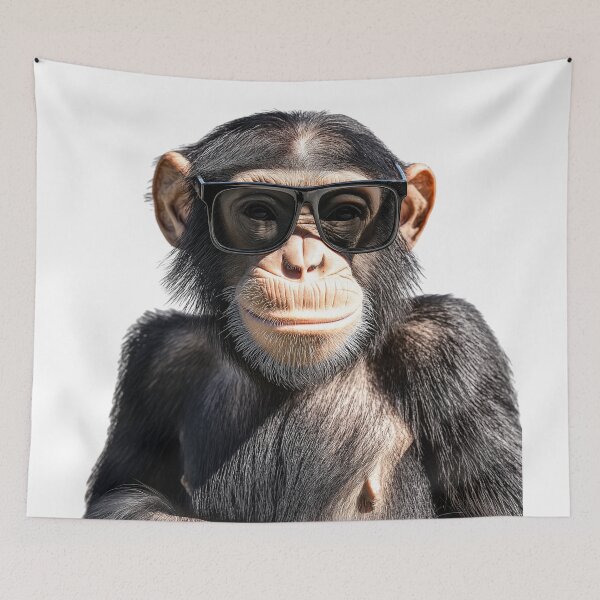 Item preview, Funny cool Chimpanzee wearing sunglasses designed and sold by LazyOwlStore.