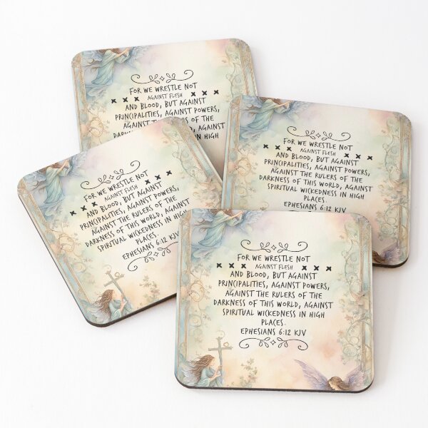 Item preview, Ephesians 6:12 KJV Christian Bible Verse Typography designed and sold by Our Bible Journey.