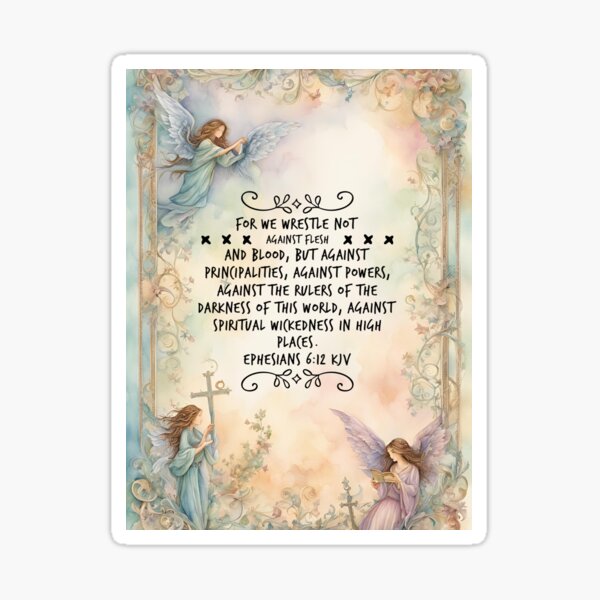 Item preview, Ephesians 6:12 KJV Christian Bible Verse Typography designed and sold by Our Bible Journey.