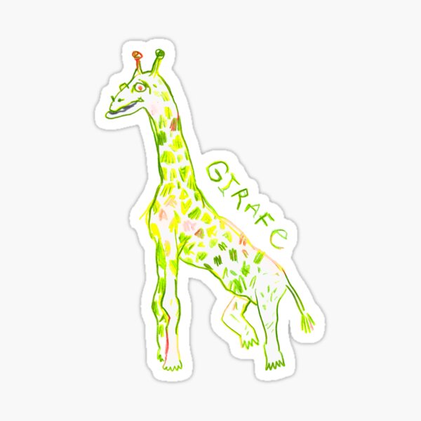 Poorly Drawn Green Giraffe Sticker
