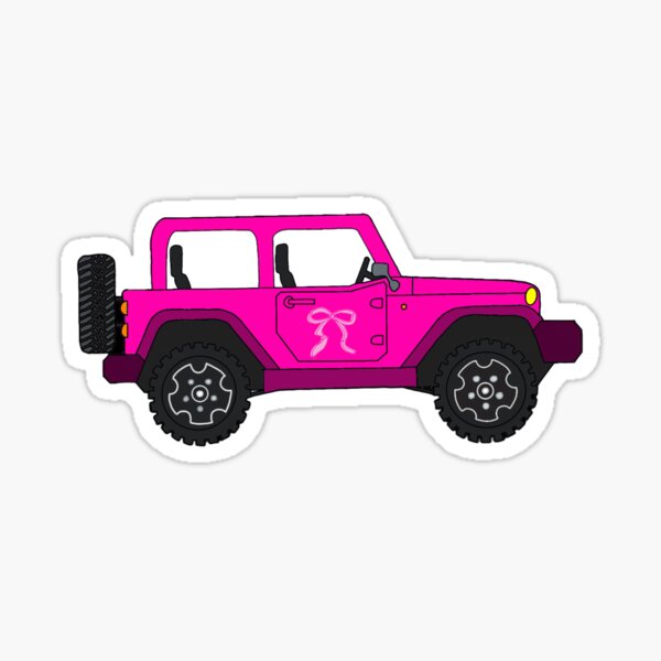 Artikel-Vorschau von Rosa Jeep mit rosa Schleife, designt und verkauft von sbenadetta13.