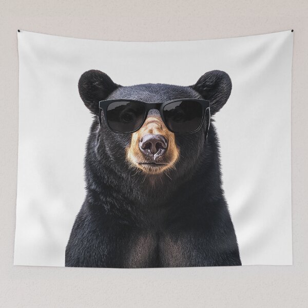 Item preview, Funny cool American Black Bear wearing sunglasses designed and sold by LazyOwlStore.