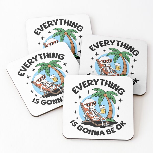 Item preview, Everything Is Gonna Be Ok! Cute Positive Skeleton designed and sold by PMCreative.