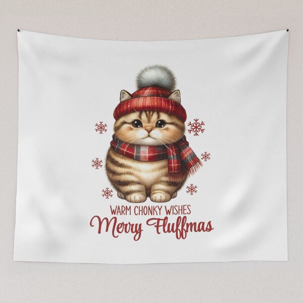 Artikelvorschau, Weihnachtskatze I Merry Fluffmas I Meowy Christmas I Merry Catmas entworfen und verkauft von GroovyFusion.