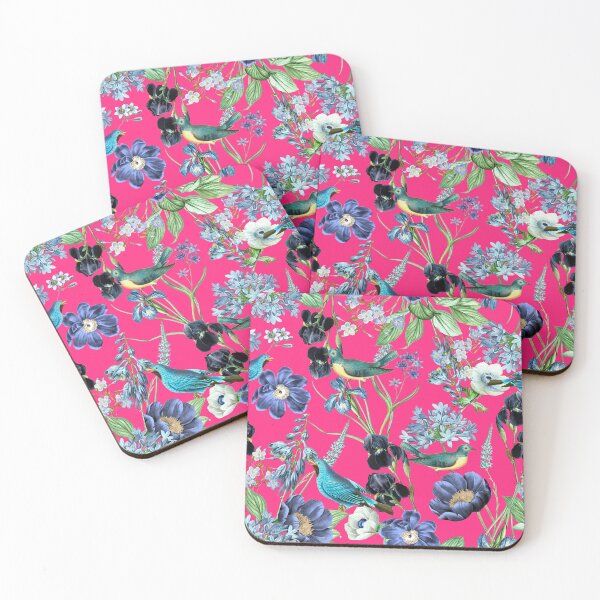 Item preview, Exotic Vintage Bird And Rose Night Garden - Magenta designed and sold by UtArt.