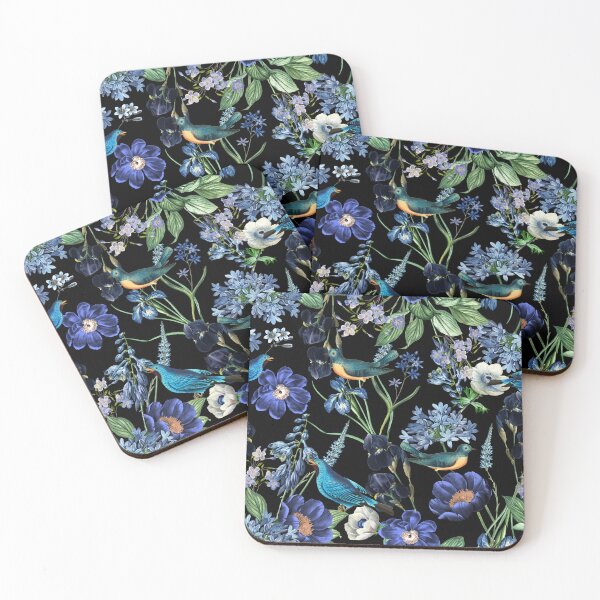 Item preview, Exotic Vintage Bird And Rose Night Garden - Black designed and sold by UtArt.