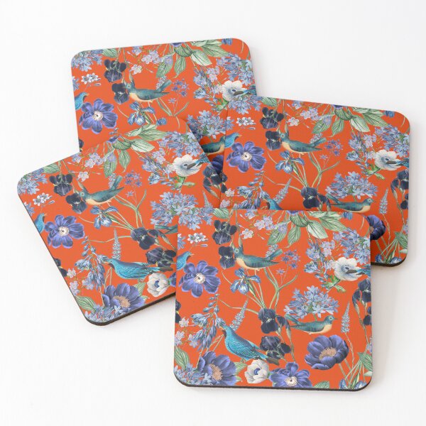 Item preview, Exotic Vintage Bird And Rose Night Garden - Orange Sepia designed and sold by UtArt.