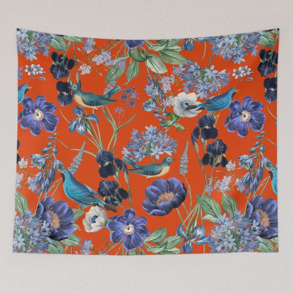 Item preview, Exotic Vintage Bird And Rose Night Garden - Orange Sepia designed and sold by UtArt.