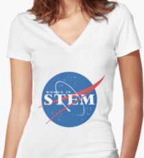 Women in Stem Women's Fitted V-Neck T-Shirt