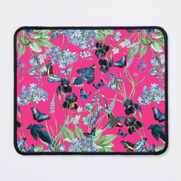 Item preview, Exotic Vintage Birds Butterflies And Exotic Flowers Night Garden - Magenta designed and sold by UtArt.