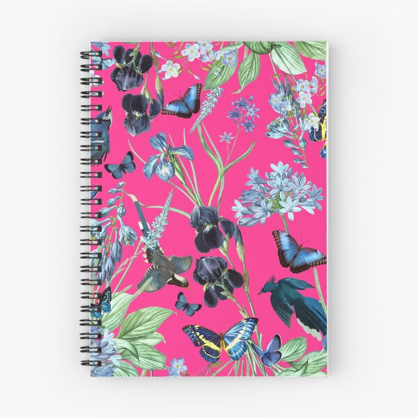 Item preview, Exotic Vintage Birds Butterflies And Exotic Flowers Night Garden - Magenta designed and sold by UtArt.