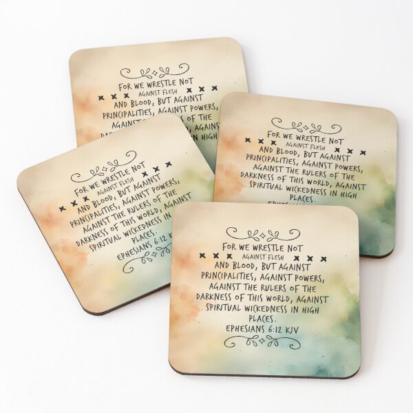 Item preview, Ephesians 6:12 KJV Christian Bible Verse Typography designed and sold by Our Bible Journey.