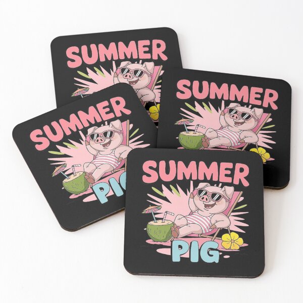Item preview, Summer Vibes Funny Pig Cartoon Design designed and sold by love3617.