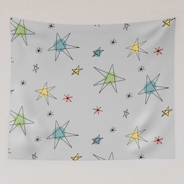 Item preview, Mid Century Modern Retro Vintage Stars Space Age Pattern designed and sold by Itaya Art.