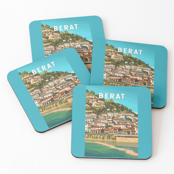 Item preview, Berat Albania Travel Art Vintage designed and sold by KrisSidDesigns.