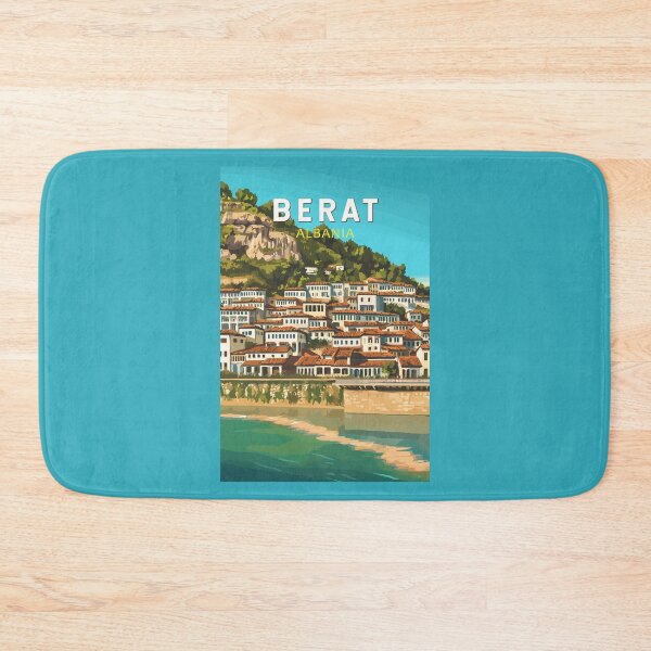 Item preview, Berat Albania Travel Art Vintage designed and sold by KrisSidDesigns.