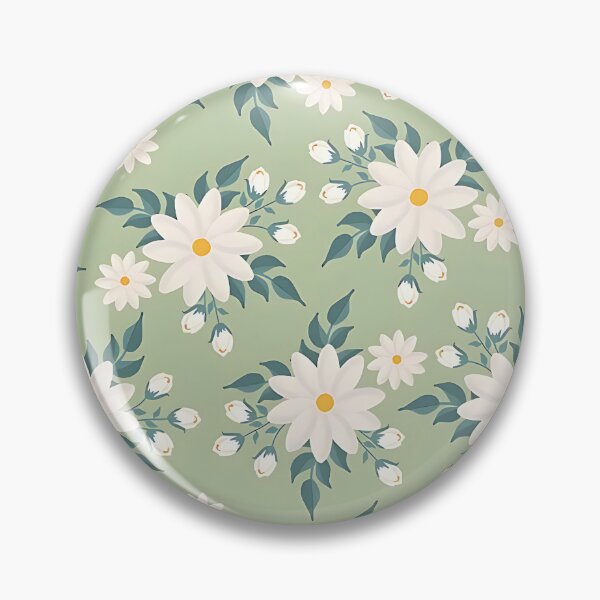 Item preview, Green, Yellow & White Floral Print  designed and sold by Bubbly Beach Babe.