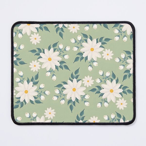 Item preview, Green, Yellow & White Floral Print designed and sold by Bubbly Beach Babe.