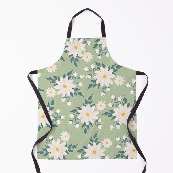 Item preview, Green, Yellow & White Floral Print designed and sold by Bubbly Beach Babe.