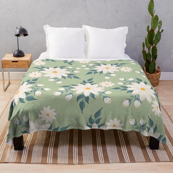 Item preview, Green, Yellow & White Floral Print  designed and sold by Bubbly Beach Babe.