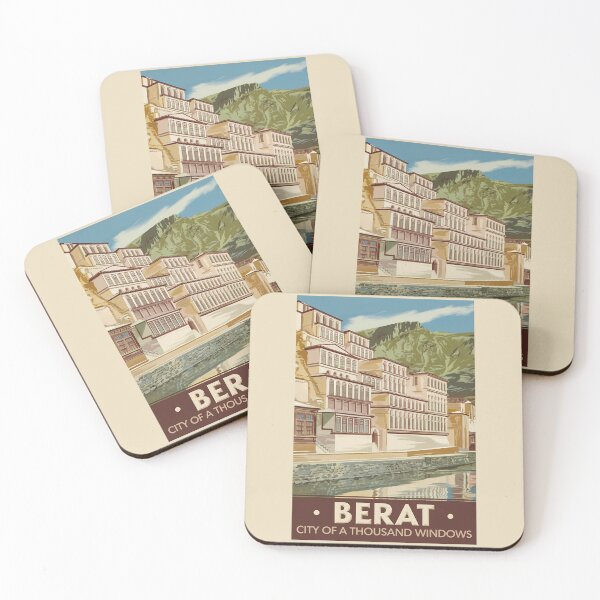 Item preview, Berat Albania Illustration Travel Art Vintage designed and sold by KrisSidDesigns.