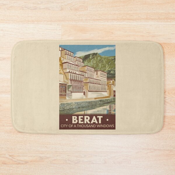 Item preview, Berat Albania Illustration Travel Art Vintage designed and sold by KrisSidDesigns.