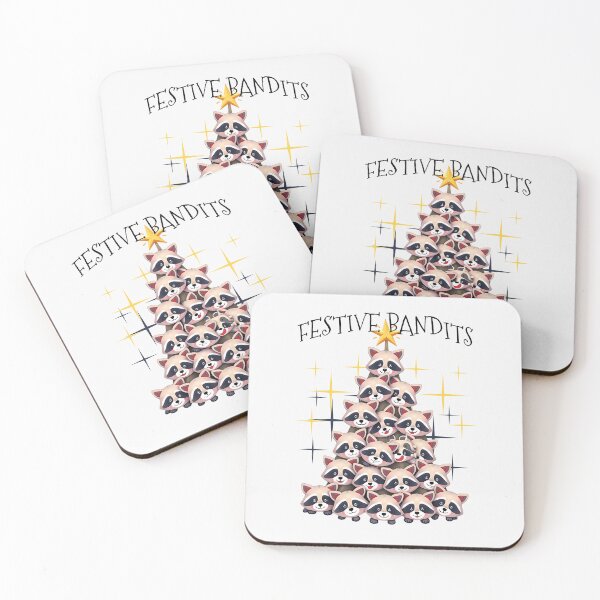 Item preview, Festive Bandits Raccoon Christmas Tree Cute Holiday Design designed and sold by Furr-n-Purr.