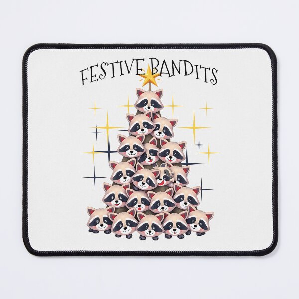 Item preview, Festive Bandits Raccoon Christmas Tree Cute Holiday Design designed and sold by Furr-n-Purr.